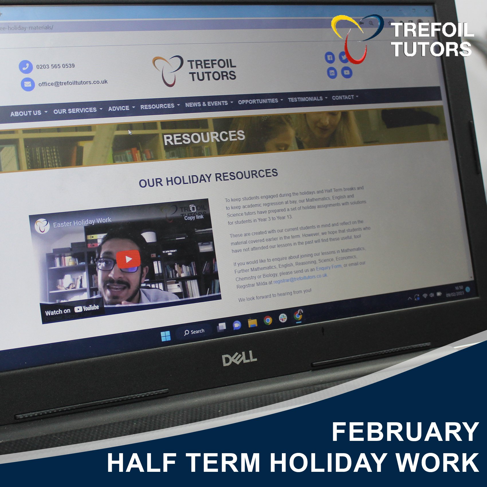 FEBRUARY HALF TERM HOLIDAY WORK