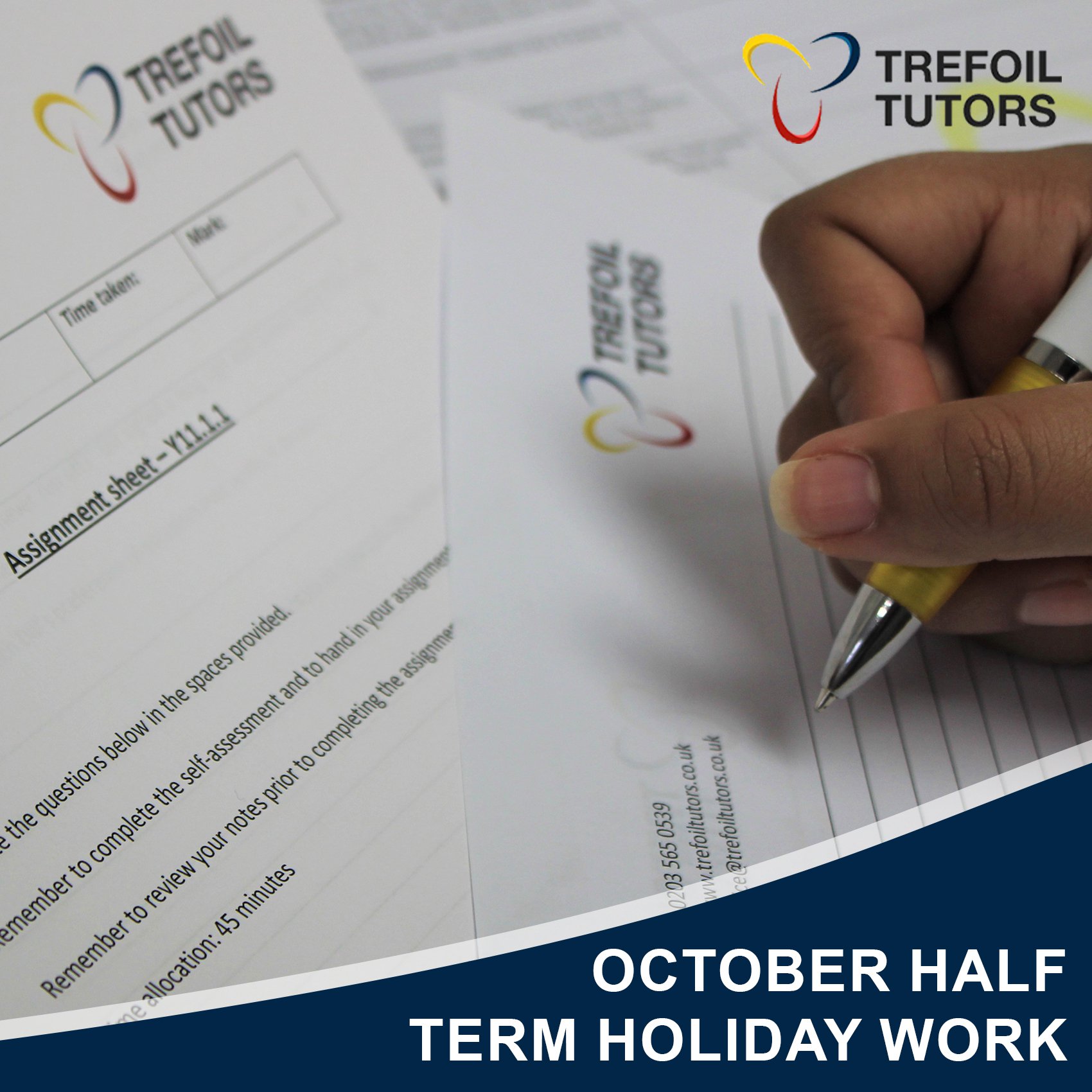OCTOBER HALF TERM HOLIDAY WORK