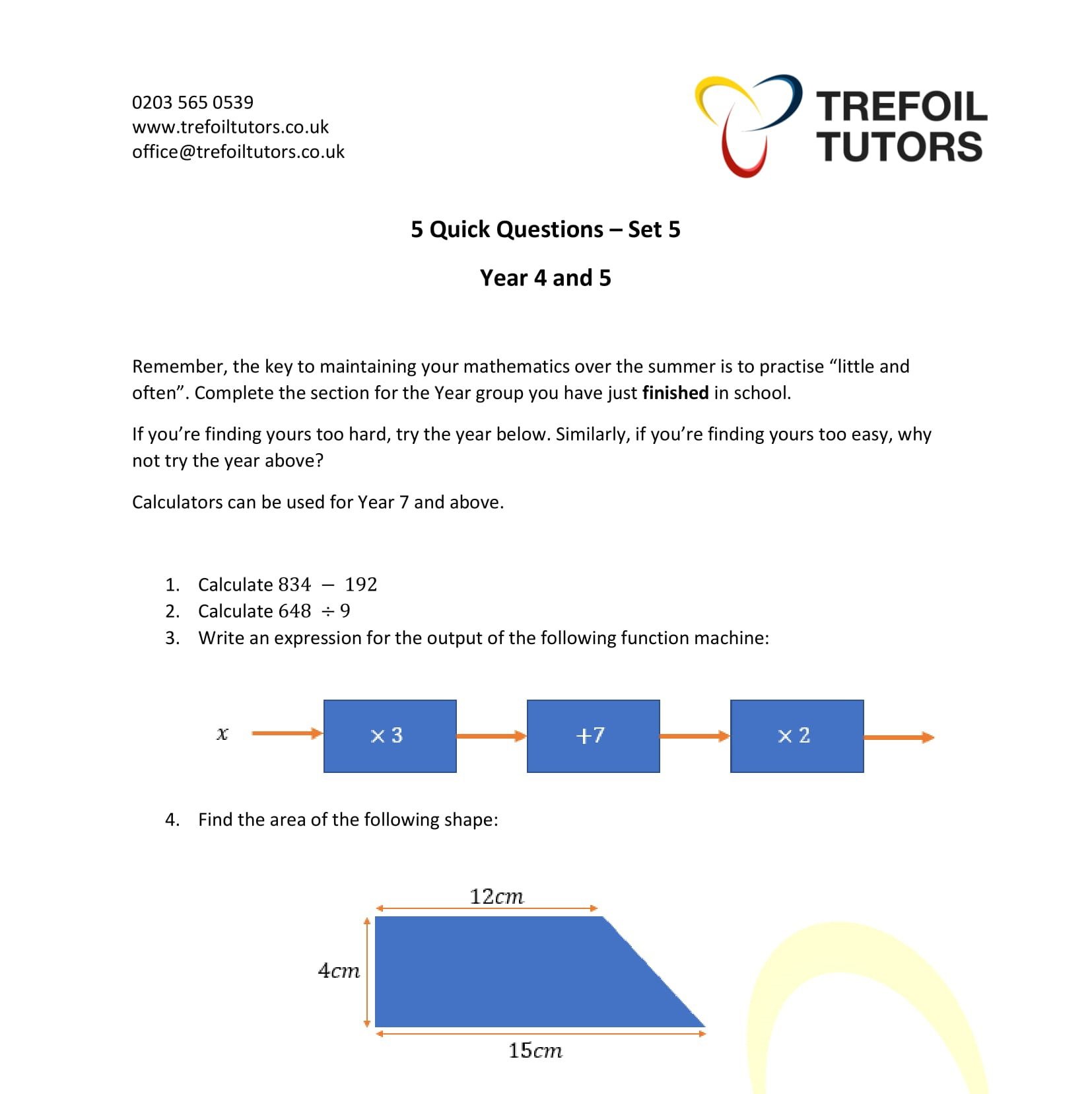 5 Quick Questions - Set 5
